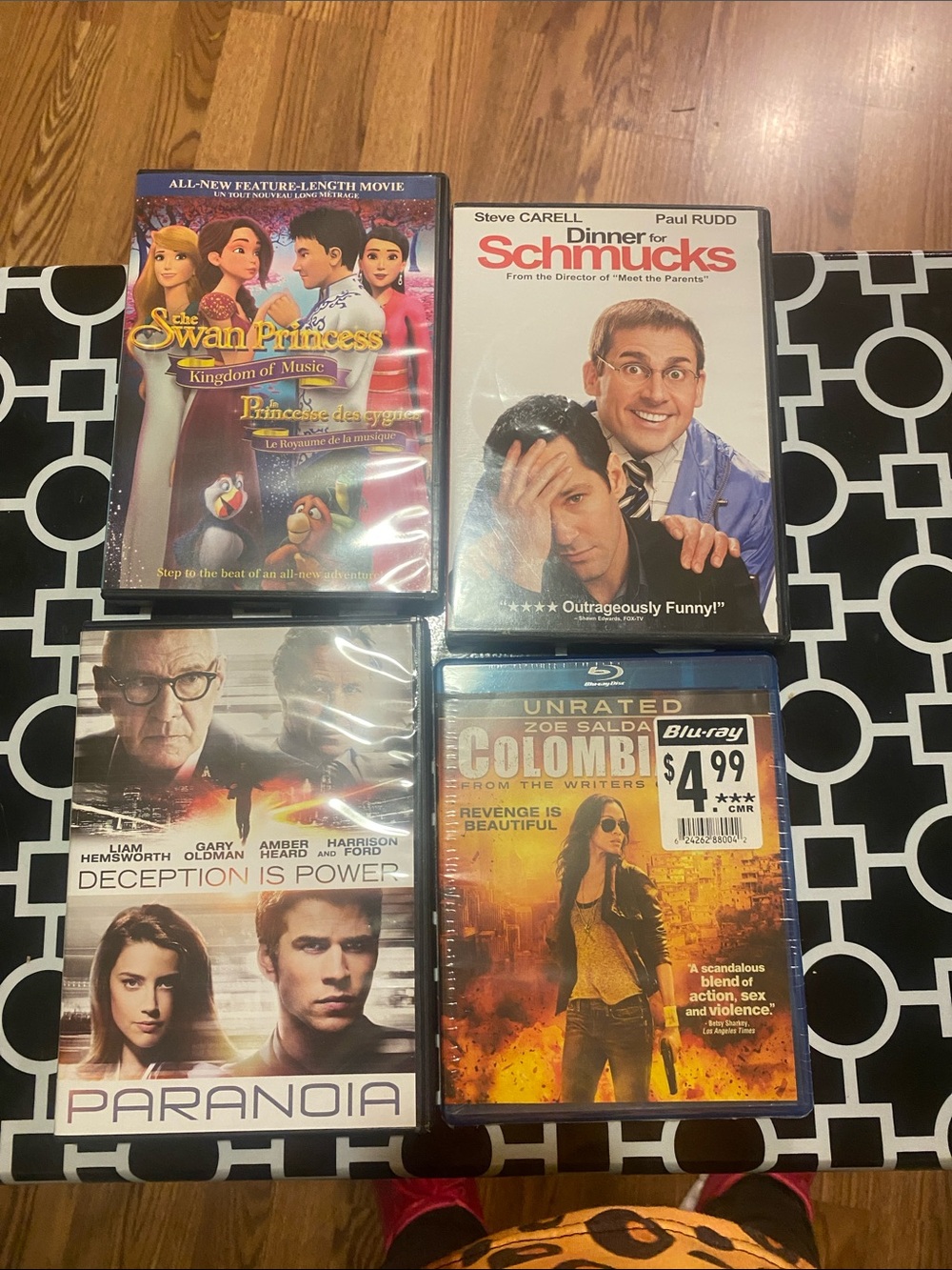 Assorted Movie DVD & Blu‑ray Collection - Black/White Covers